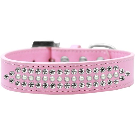 Mirage Pet Products Ritz Pearl & Clear Crystal Dog CollarLight Pink Size 16 620-1 16-LPK